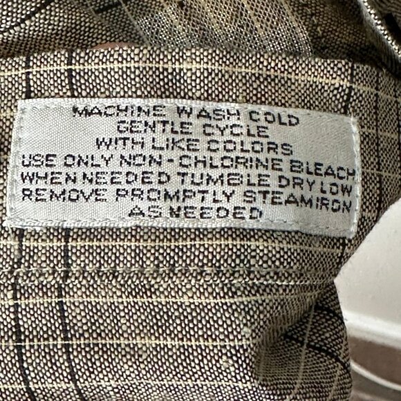 Ron Chereskin Mens Plaid Short Sleeve Button-Up Shirt L Linen Blend Gray - Picture 4 of 5